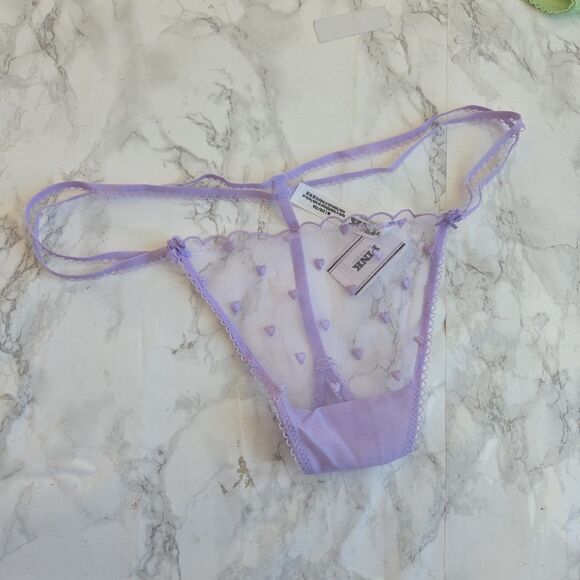 2 Pink VS Mesh Thong V String Panty M L - Picture 5 of 8